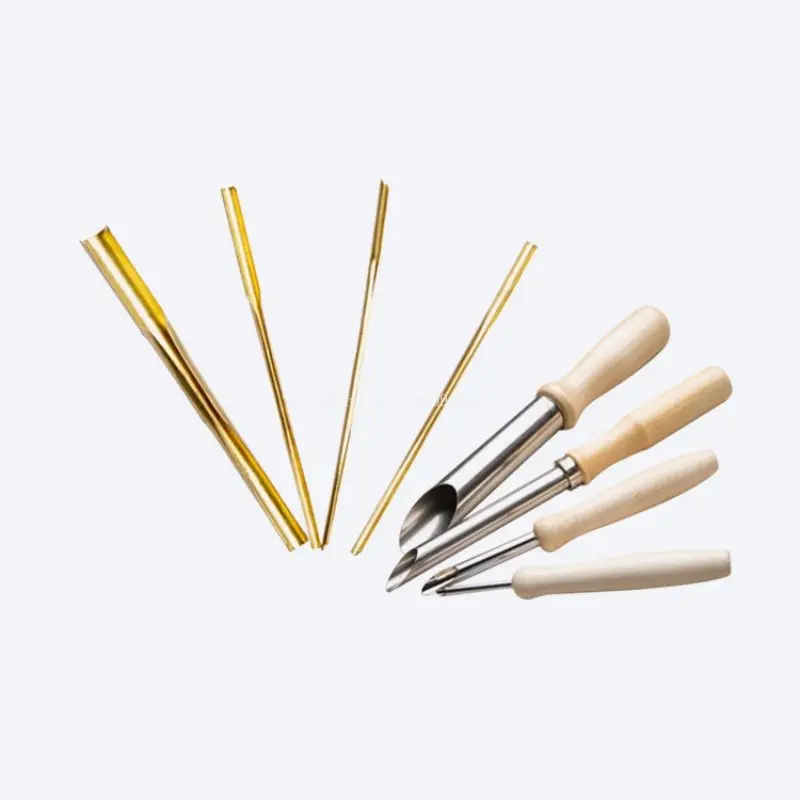 Double Pointed Knife Head Full Round Semi-round Stainless Steel Punching Tool DIY Making Pottery Cup Pottery Pot Drilling Tool