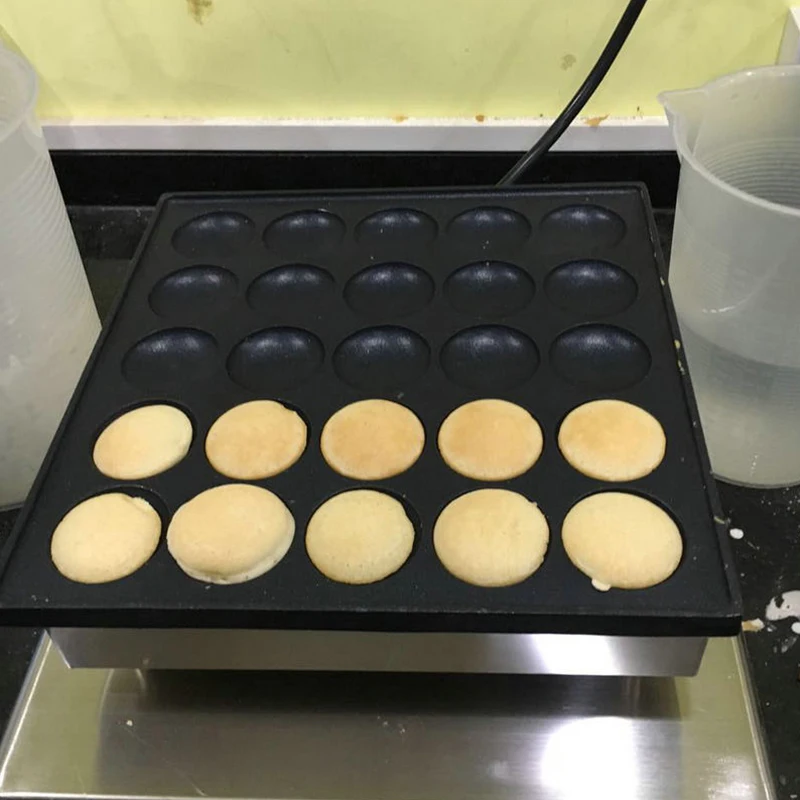 آلة فطائر صغيرة من الفولاذ المقاوم للصدأ ، آلة صنع غير لاصقة للحفلات ، Poffertjes ، تجارية ، عالية الجودة ، 25 حفرة