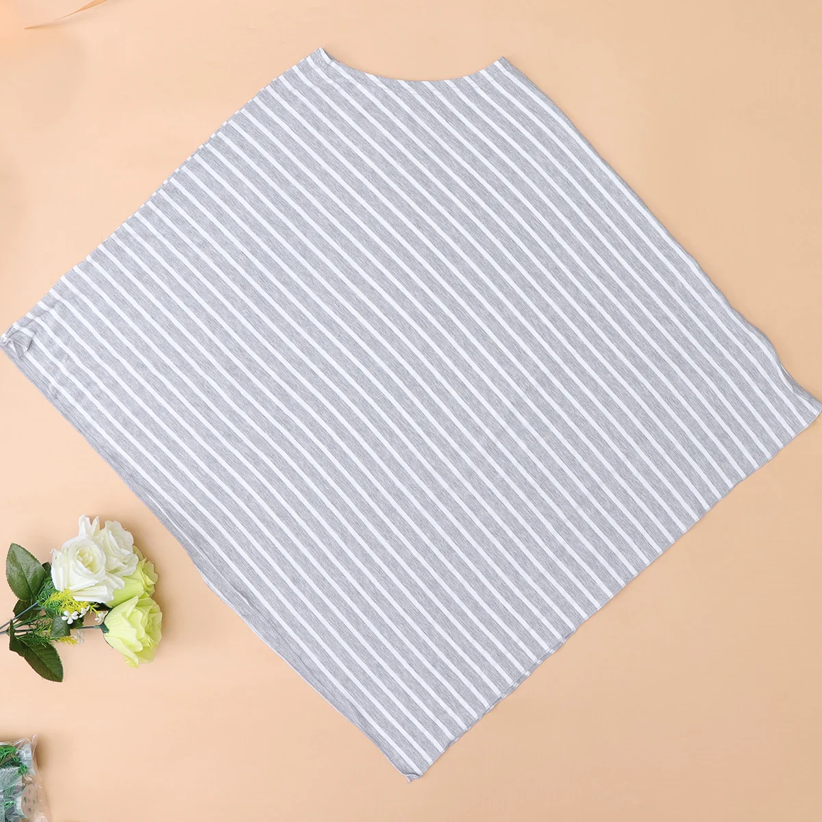 

Striped Triangle Nursing Cover Breastfeeding Scarf Stroller Cover for Outdoor Use Modal Shawl Multi-Function Shelter Privacy