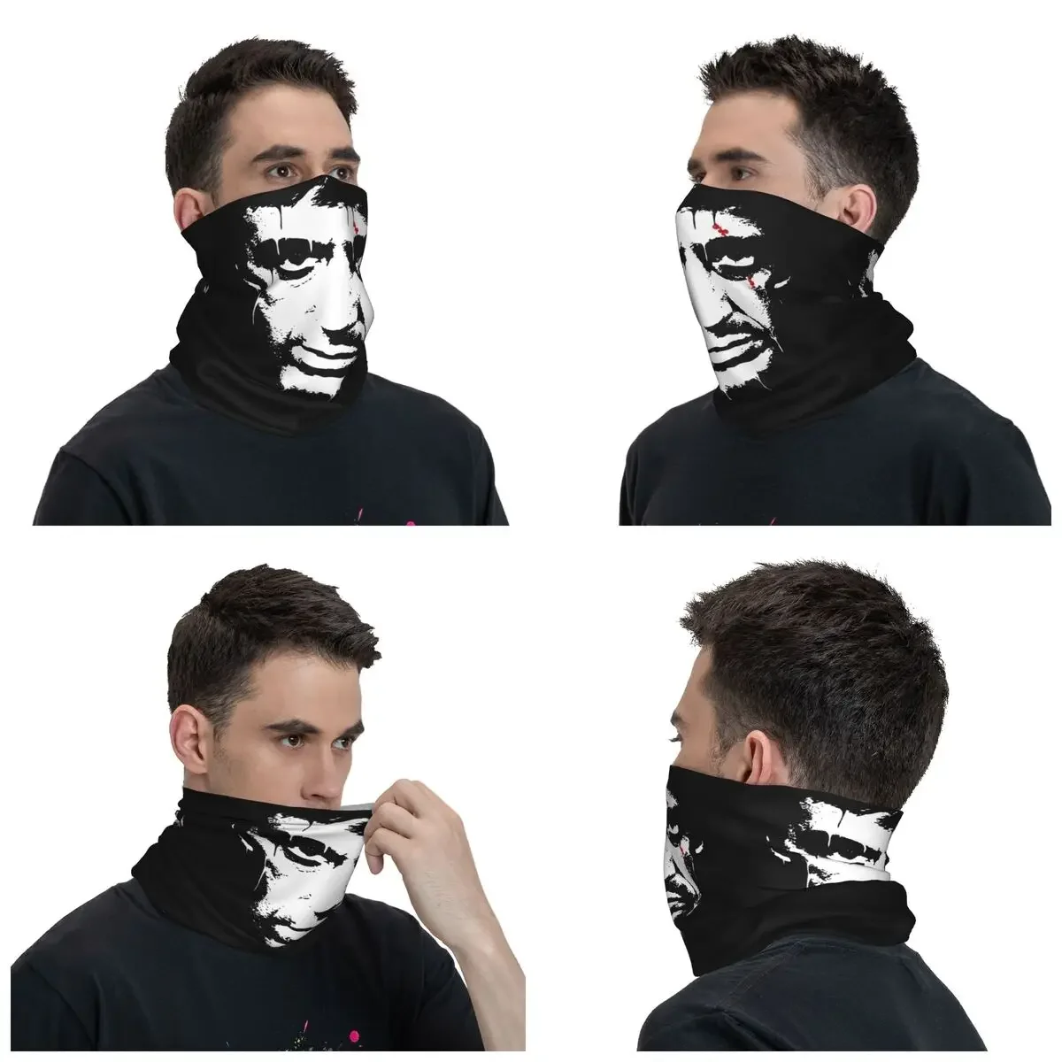 Máscara Scarface impressa para homens e mulheres, Tony Montana Movie Bandana, Gaiter Pescoço, Envoltório Balaclava, Headband Quente, Montando Headband, Inverno