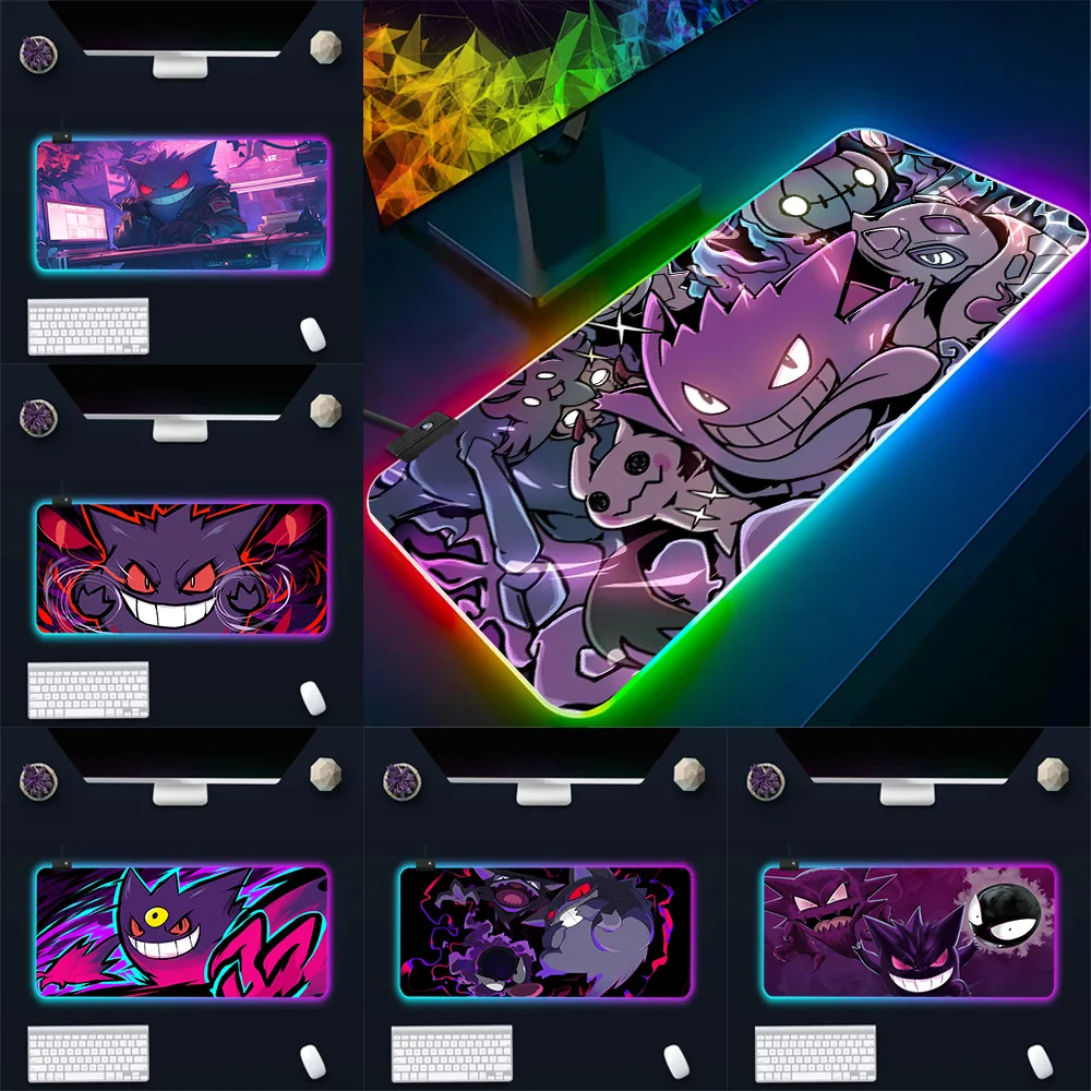 

Коврик для мыши G-Gengars RGB с LED-подсветкой, резиновый, для геймеров, для ПК, с изображением милого фиолетового эльфа, светящийся, для игрового компьютера