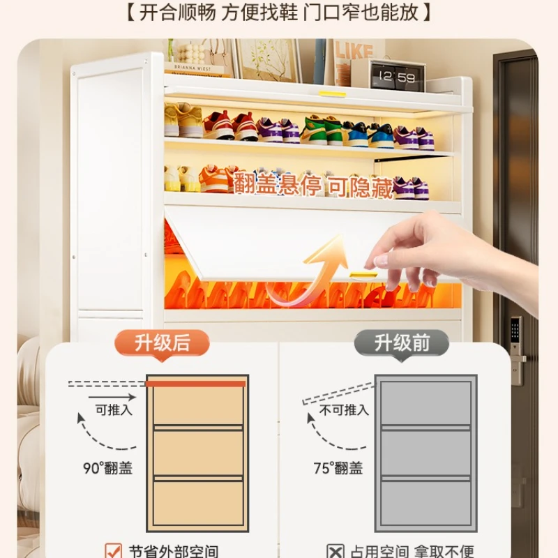 خزانة أحذية، تخزين مقاوم للغبار، خزانة تخزين منزلية داخلية مدمجة على الحائط