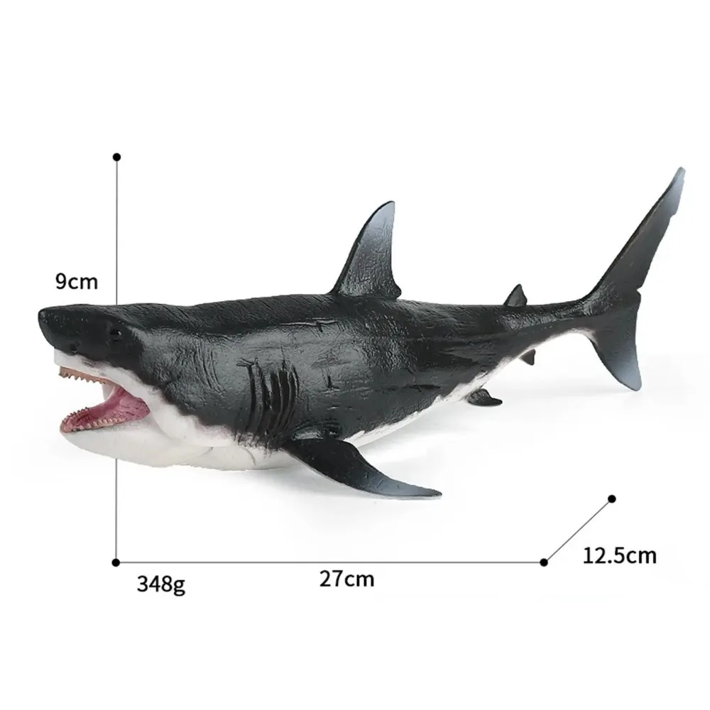 Wild Megalodon Action Figure Toy Realistic Plastic Big Shark Fish Model Handmade Megalodon Desktop Ornament Educational Kids Toy