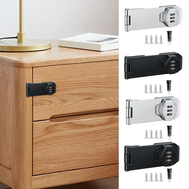 가정용 캐비닛 암호 잠금 장치, 문짝 걸쇠 잠금 장치, 아연 합금 키리스, 주방용 3 자리 조합 잠금 장치