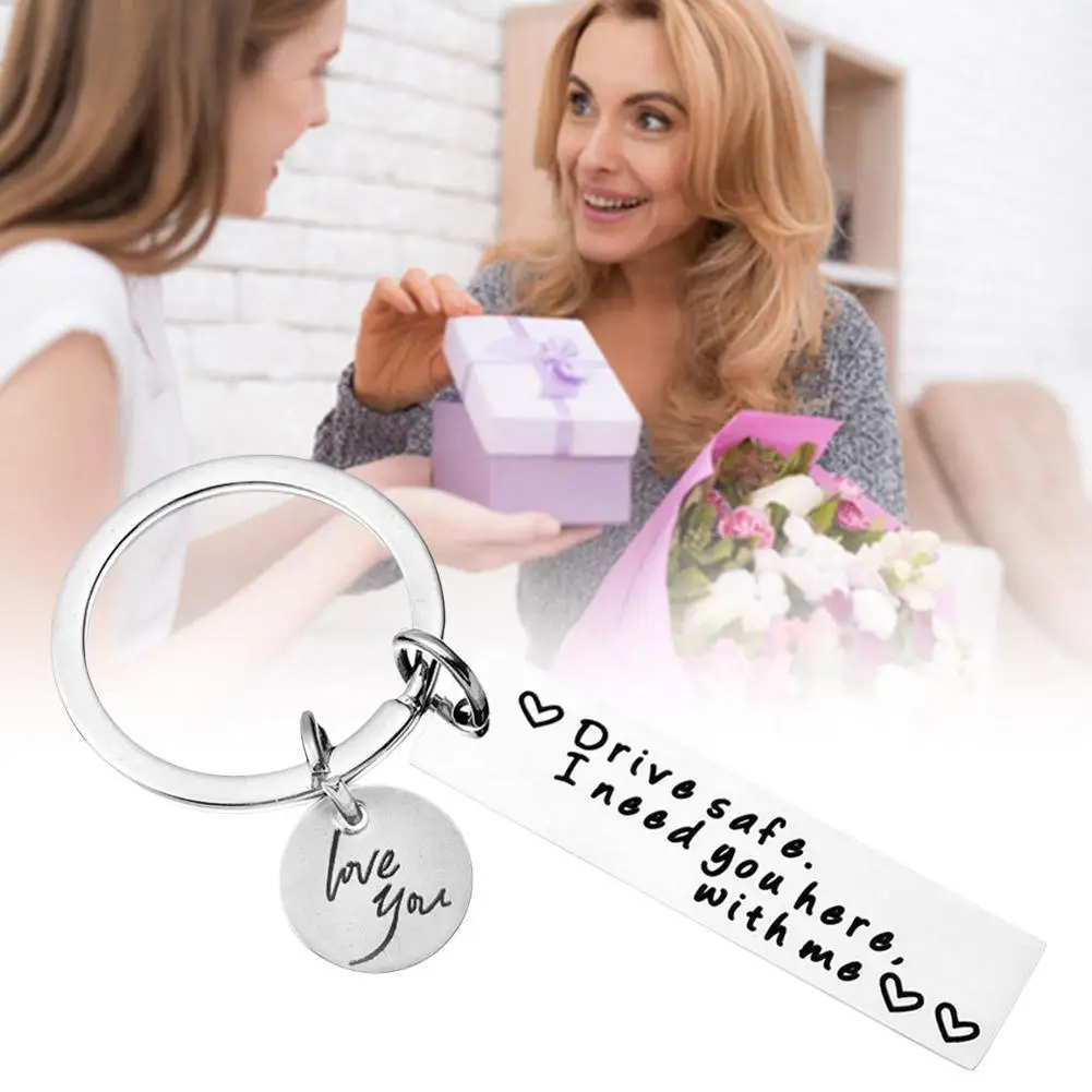 For Drive Safe，I Need You Here With Me Metal Keychain Keychain Jewelry Romantic Gift Gi You Love Birthday And Women Men Key Z4X1