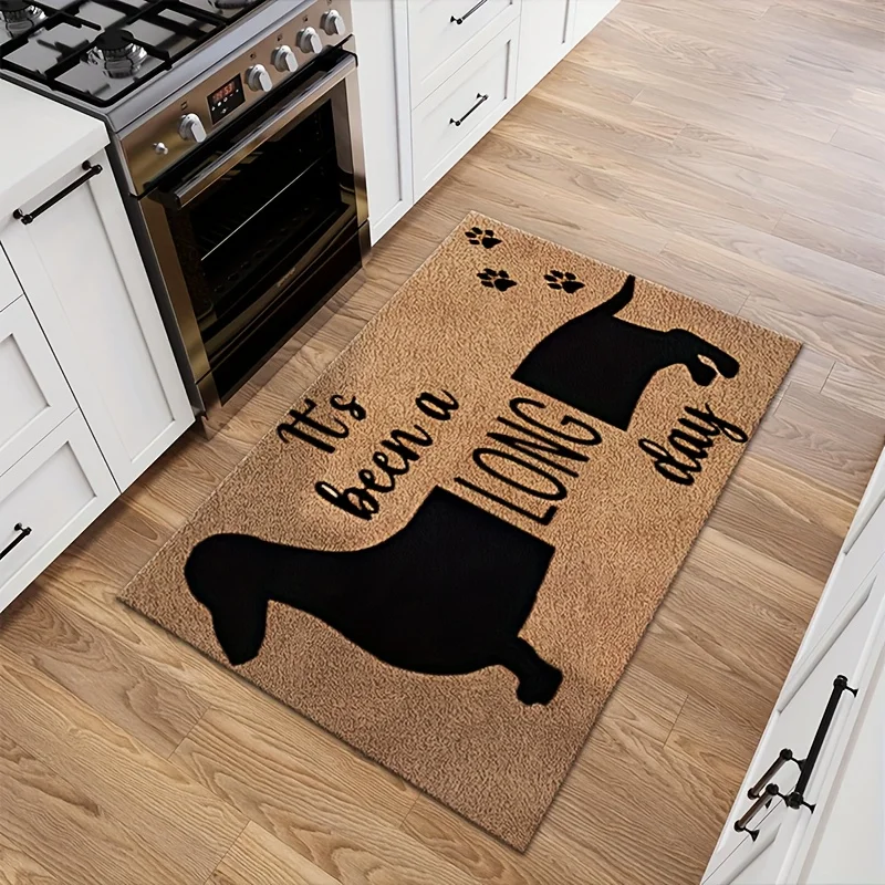 Funny Dachshund Doormat Its Been A Long Day Print NonSlip Floor Mat for Entryway Dog Lover Home Decor Easy Clean Bedroom