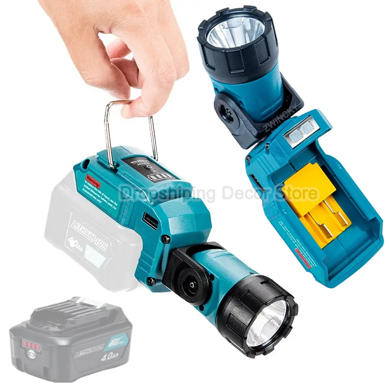 

Портативный прожектор, светодиодная рабочая лампа, фонарик для Makita 10,8 В, 12 В, литий-ионный аккумулятор, беспроводная светодиодная сигнальная лампа с USB, 12 В постоянного тока