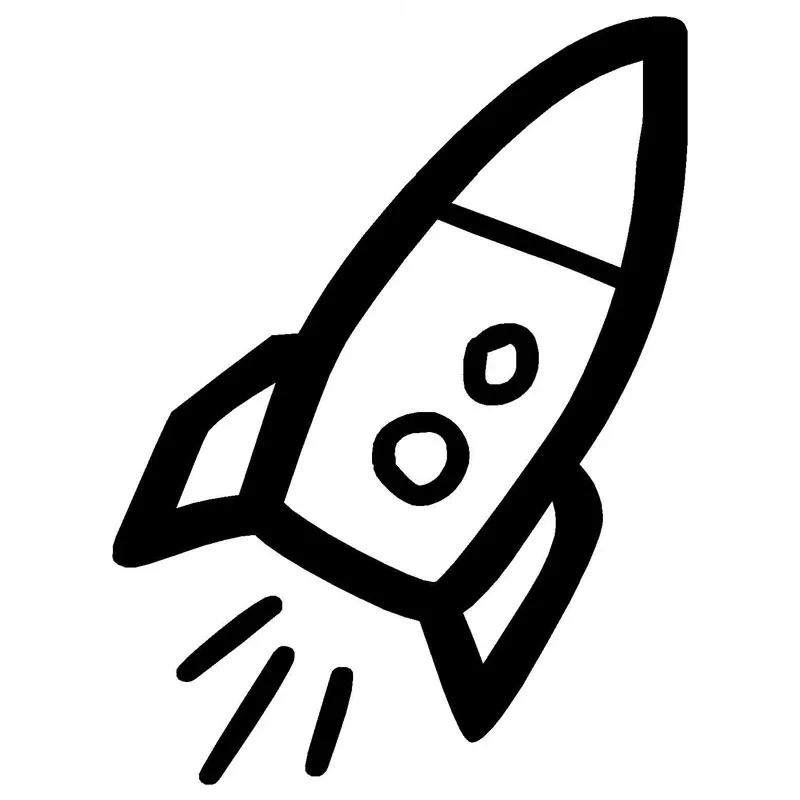 

Personalized Aviation Rocket Sticker Cover Scratch Cartoon Decal Pvc Sticker for Various Models Black/white, 13CM * 10CM