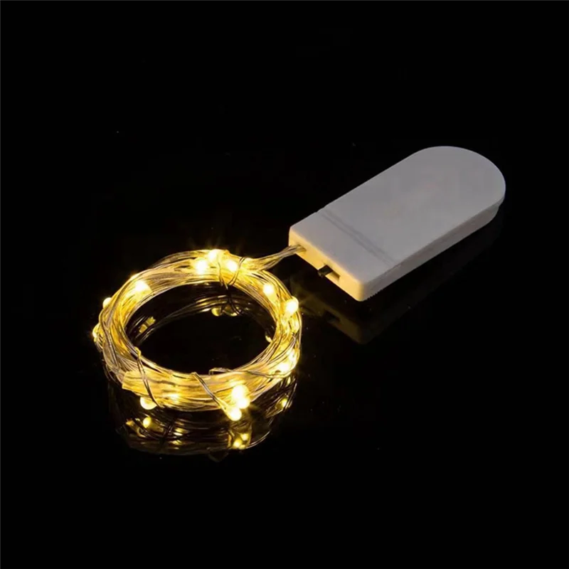 ABNL Stringa di luci a bottone a LED Stringa di luci in filo di rame Filo d'argento Fata Ghirlanda bianca calda Stringhe di luci per matrimoni di Natale per la casa