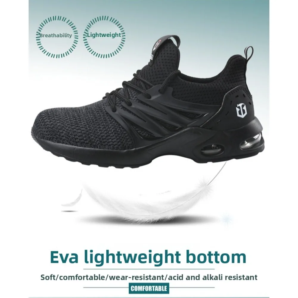 Safety Shoes Air Cushioned Sole Steel Toe Cap Work Shoes Safety Protection Anti Smashing Anti Piercing Labor Protection Shoes