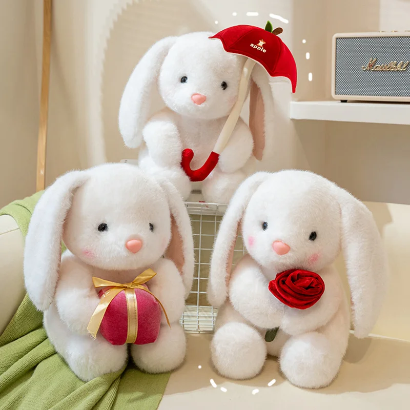 

25/35cm Kawaii Rose Apple Rabbit Plush Toy Lovely Stuffed Animal Bunny Doll Toys Birthday Christmas Gift for Girls Kids Decor