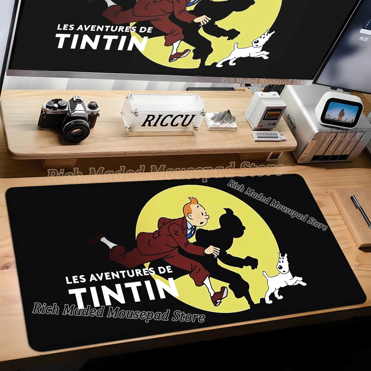 Large Computer Mousepad The Adventures of Tintins Mouse Pad Gamer Keyboard Mouse Mat PC Gaming Accessiores 90x40 Office Desk Mat