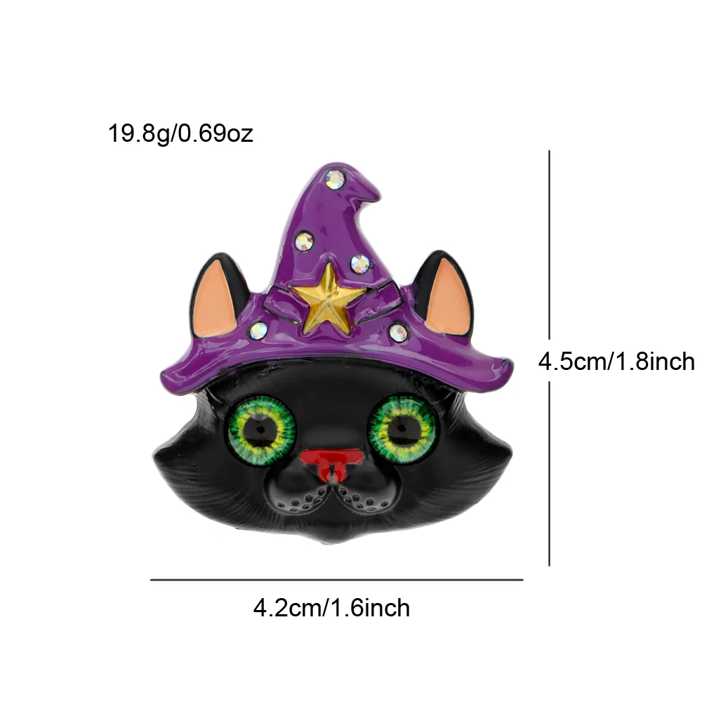 CINDY XIANG Wearing A Magic Hat Cat Brooch Enamel Cute Cartoon Pin Kitty Jewelry 3 Colors Available Coat Bag Accessories