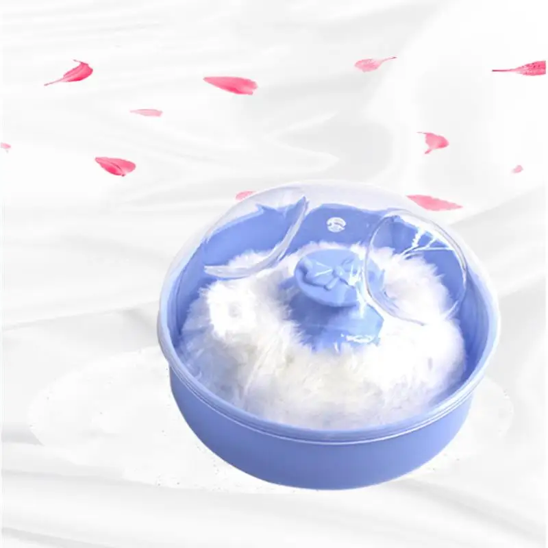 Talcum Powder Powder Puff With Box High Quality Baby Soft Face Body Cosmetic Powder Puff Talcum Powder Sponge Box Case Container