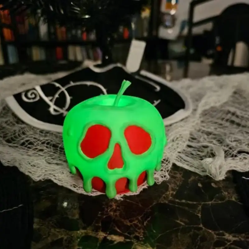 Halloween 3D Printed Apple Desktop Ornaments Spooky Holiday Decor Home Car Mounted Decoration