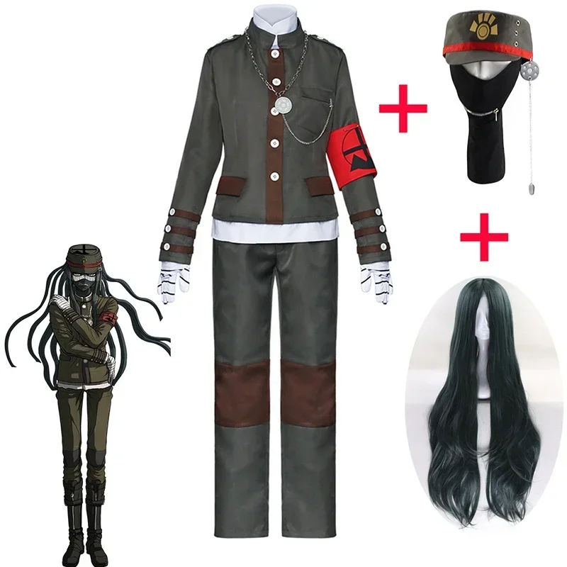 

Униформа для ролевых игр, аниме Danganronpa Korekiyo Shinguji, полный костюм для косплея, включает в себя парик, шляпа, маска, Хэллоуин, карнавал, костюм