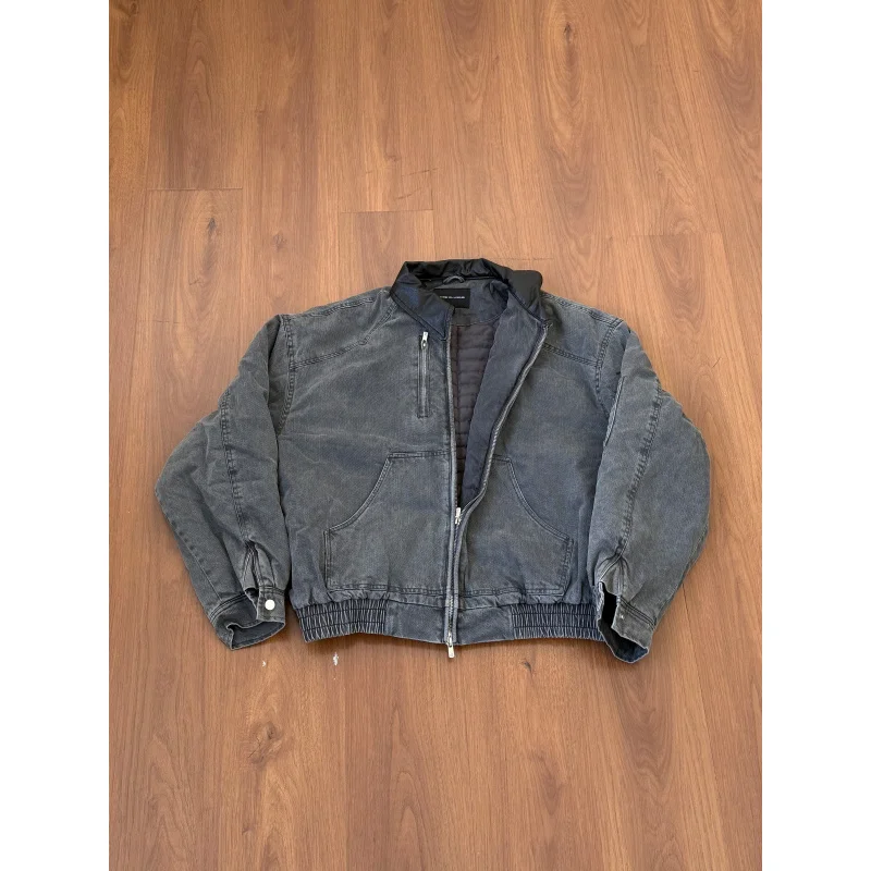 سترة قطنية عتيقة مغسولة من القطن سهلة النجاح، معطف شتوي ذو ياقة مقلوبة أمريكي عتيق بنمط الحظيرة #4