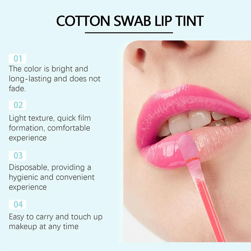 Cotton Swab Lipstick Tattoo Lipstick Non-Stick Long-Lasting 20Pc/box Lipstick Moisturizing Liquid Kiss-proof Lip And Waterp C2G4