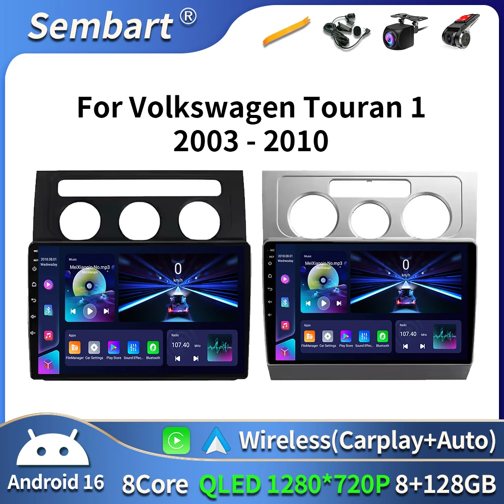 

Android 16 Car Radio For untuk Volkswagen VW Touran 1 2003 2004 2005 - 2010 Pemutar Myvi Navigation GPS Multimedia Player Stereo