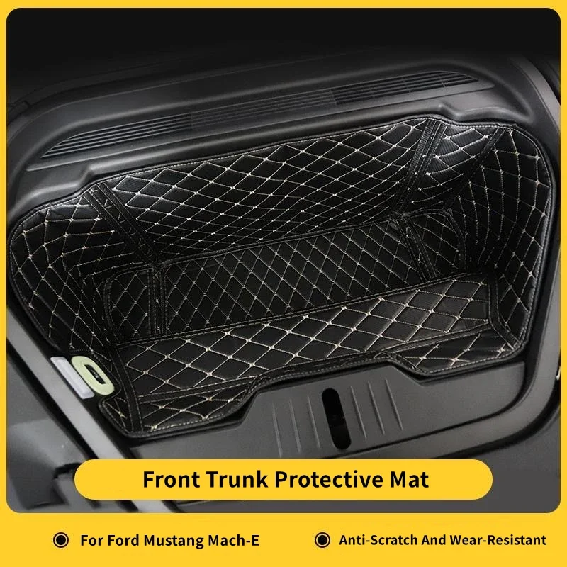 For Ford Mustang Mach-E 2021 2022 Front Trunk Mat Front Full Pad Cargo Liner Area Protective Cover Anti-Dirt Pad Car Accessories