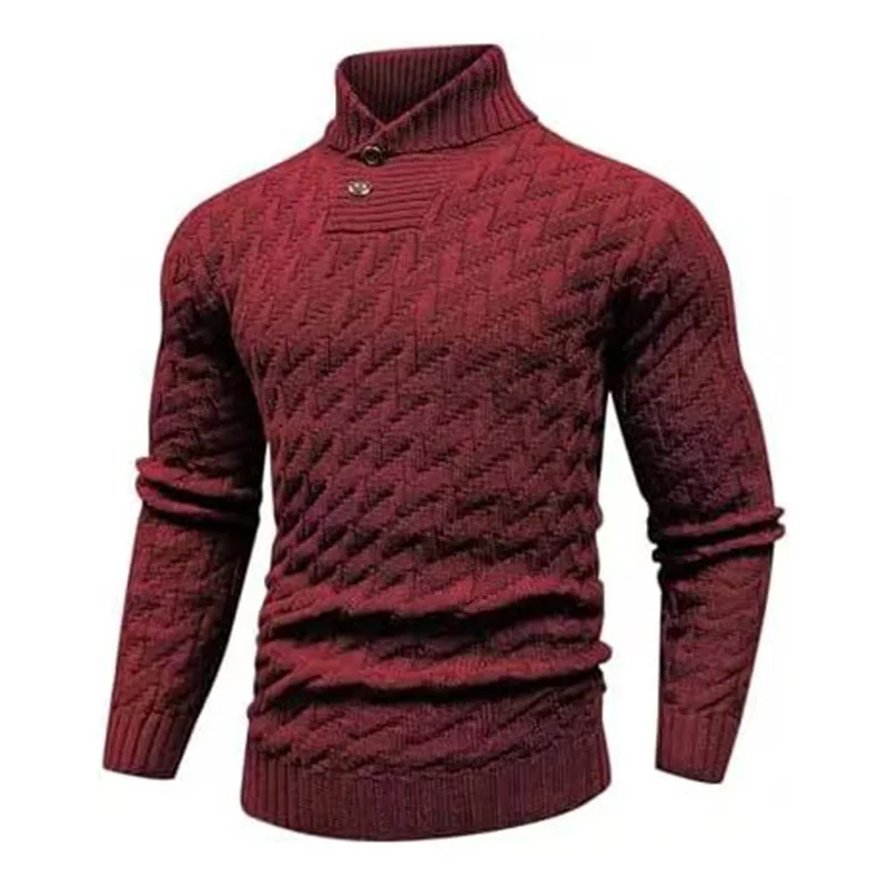 Europäischer und amerikanischer Herrenpullover, gestrickter Pullover, modischer Rundhalsausschnitt, schmaler Pullover, Herrenbekleidung