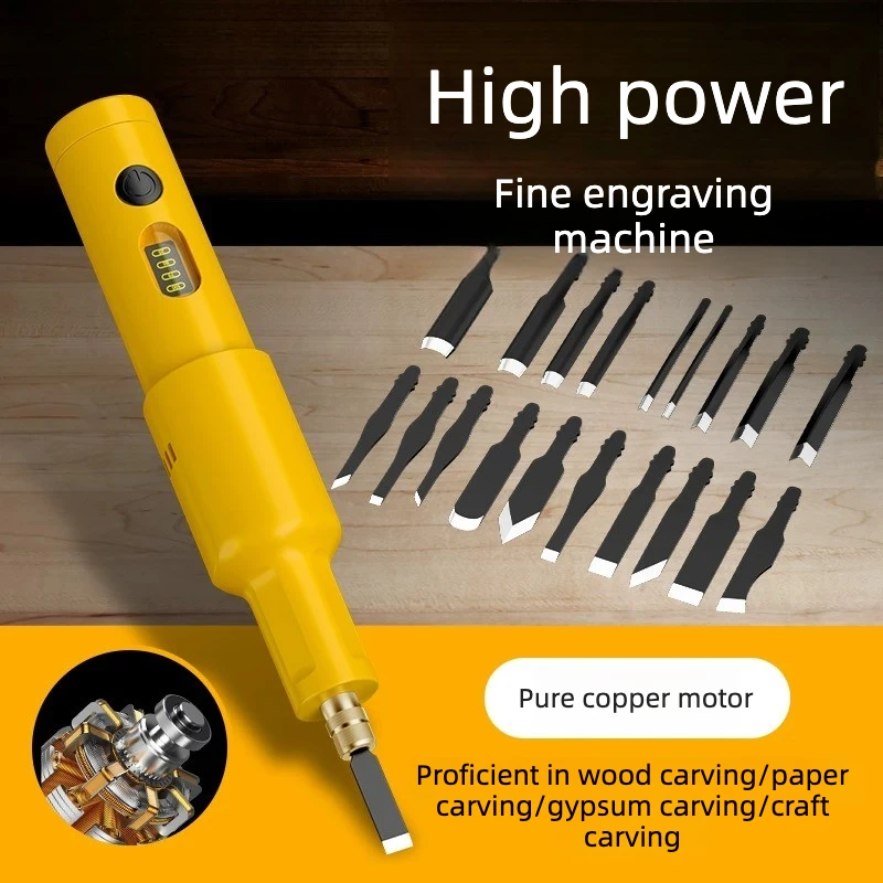 

Electric carving knife set, chisel woodworking small handheld lithium battery chisel knife carpenter bonsai root carving tool