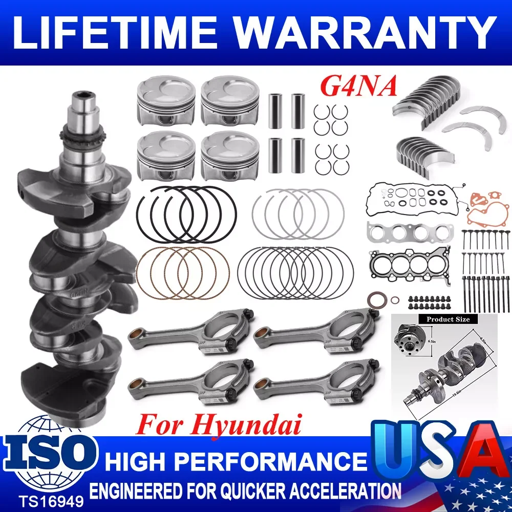 G4NC 2.0L Engine Crankshaft/ Conrod/ Bearing/ Head Gasket/Piston for Hyundai KIA