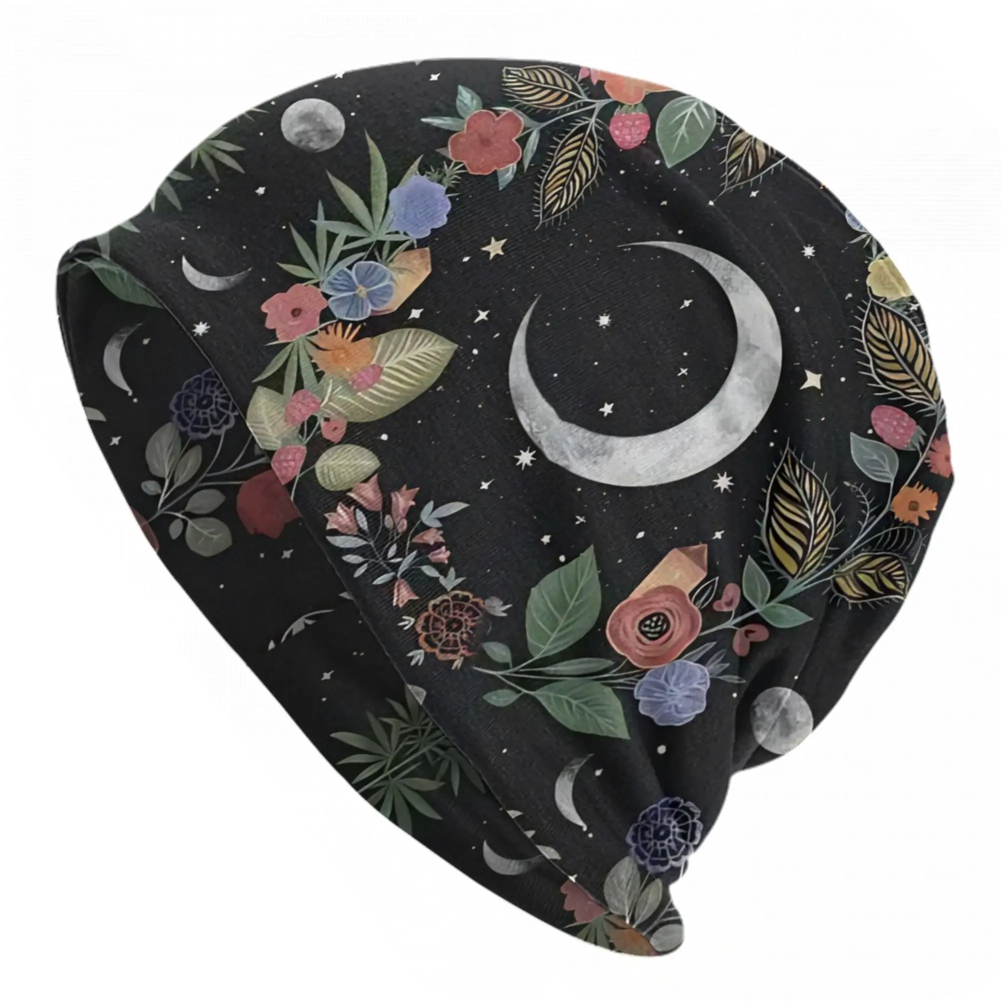 Sun and Moon Skullies Beanies Hats Mysterious Foral Summer Men Women Street Caps Warm Dual-use Bonnet Hats