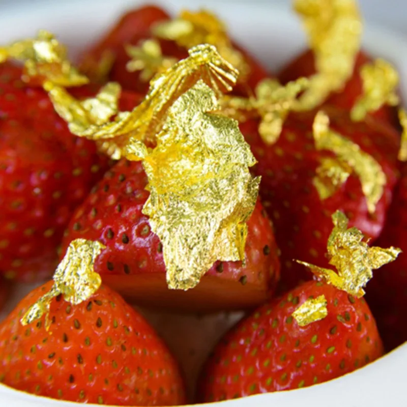 100Pcs 24K Gold Leaf Edible Gold Foil Sheets For Cake Decoration Facial Cover Arts Crafts Paper Home Real Gold Foil Gilding New