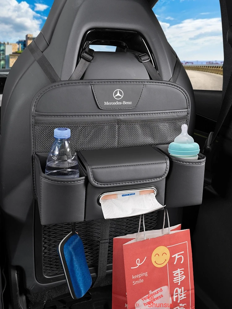 

Car Seat Organizer Backseat Large Capacity Storage Bag For Mercedes-Benz AMG A B C E S V A45 C43 CLA GLA R-Class GLB GLC GLE SLK