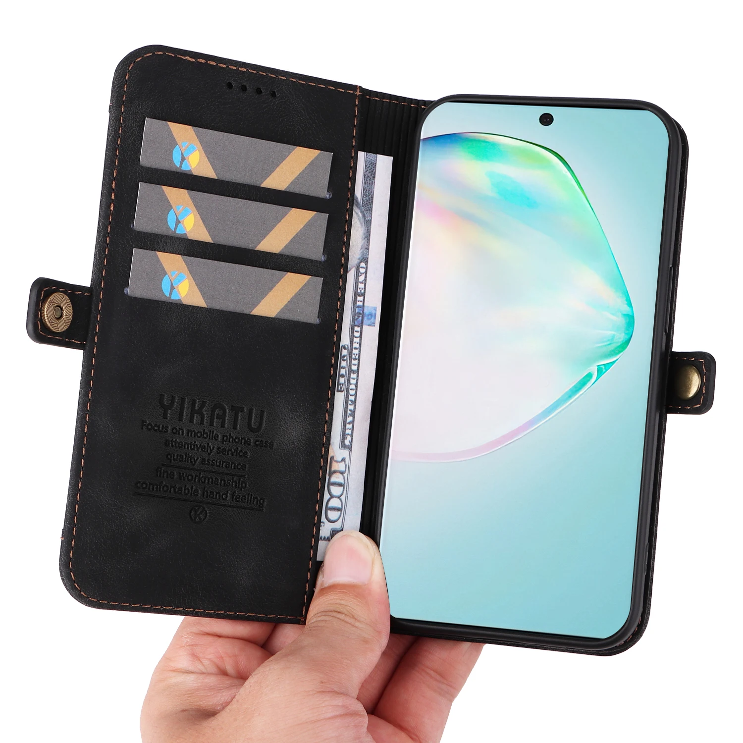 حافظة لهاتف سامسونج جالاكسي A 42 43 51 53 54 72 73 81 91 حافظة هاتف مغناطيسية فاخرة لتخزين البطاقات والمال #3