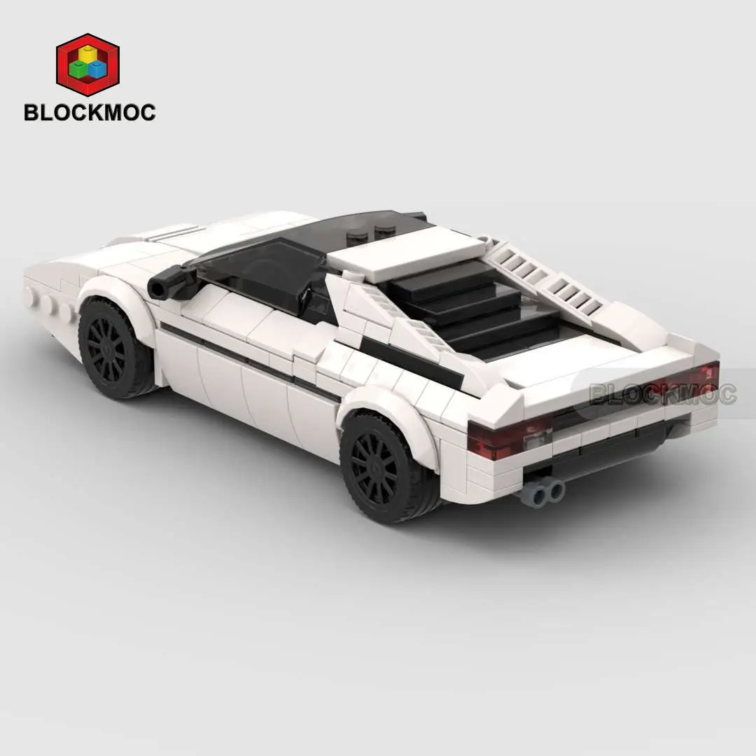 MOC Brick Weißer Rennwagen Speed Racer Bausteine Kreatives Montage-Garagen-Spielzeug für Jungen – Detail 2