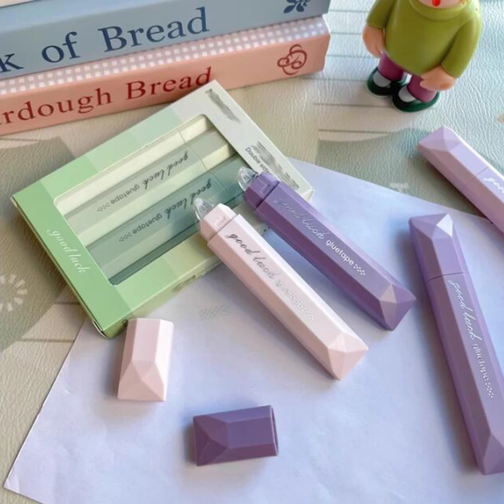 4Pcs/1set 그라디언트 대용량 양면 디스펜스 펜 스크랩북 및 DIY 사무실에 적합한 원활한 접착제