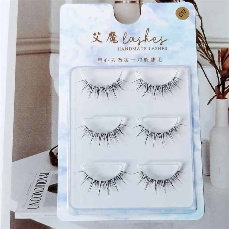 Nuovo 5 paia di ciglia Manga Little Devil Anime Cosplay Natural Wispy Fairy Cross Lashes estensioni delle ciglia giapponesi trucco