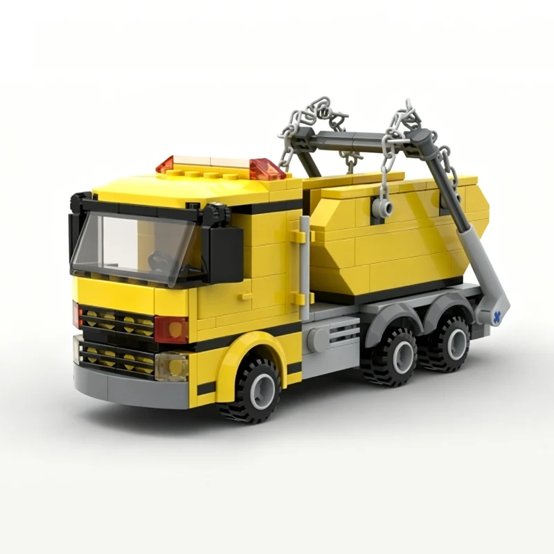 230PCS Skip Hook Lift Truck Model MOC Building Bricks City Car Modular Technology Children Holiday Gifts Assemble Toys Suit