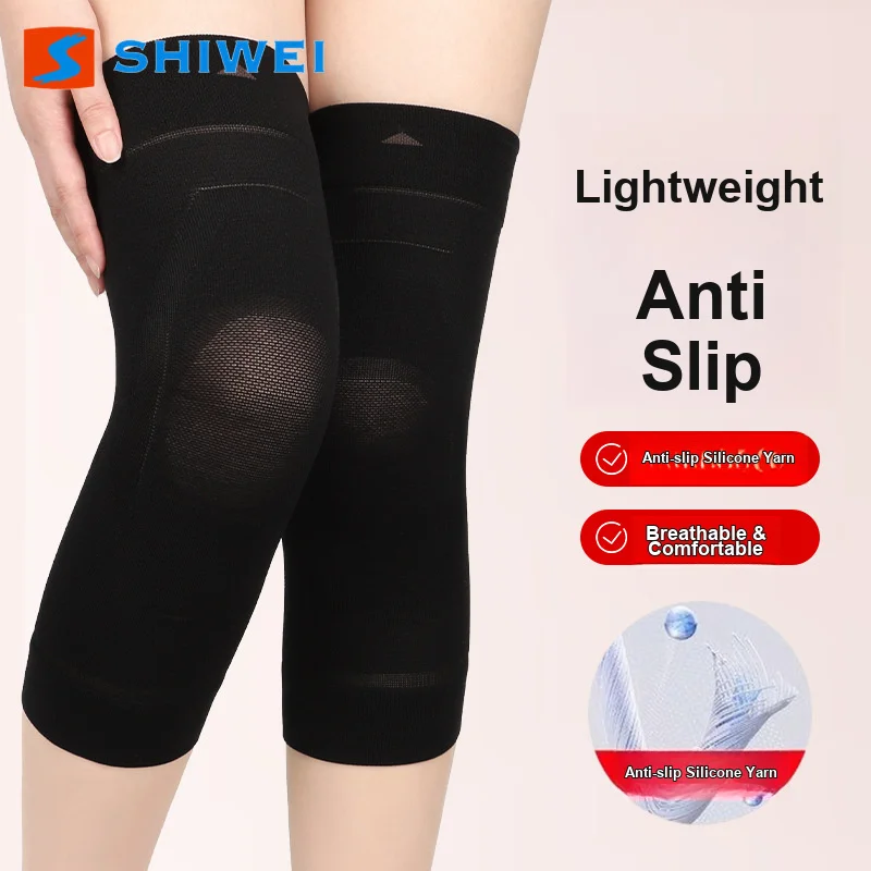 Lightweight Breathable Knee Pad Silicone Ultra Thin Mesh 3D Knitted Pressurization for Air Conditioner Room Warm Use