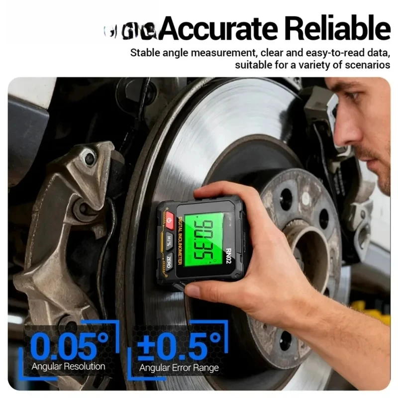 2026 Hot-Selling Magnetic Charging Digital Goniometer Laser Inclinometer USB Protractor Level Ruler Angle Measurement