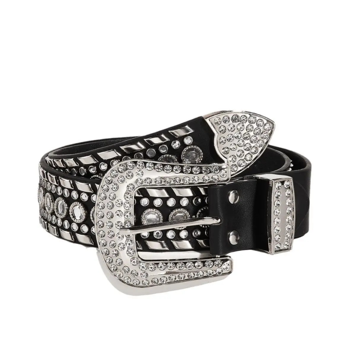 Y2K Gothic style Rhinestone Women Belt Fashion Full Diamonds Versatile Waistband For matching pants Student bb Belt