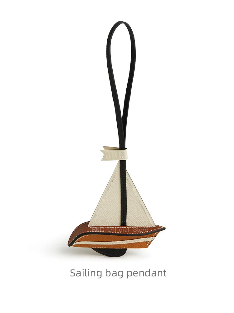 

Sail 24 Charm Handmade Sailboat Bag Pendant | Epsom & Barenia Calfskin Luxury Keychain | Bag Accessory for Women