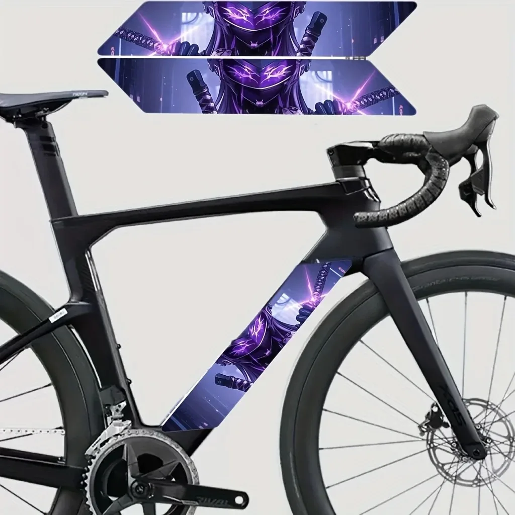 4PCS/SHEET Road Bike Lower Tube Protection Sticker, Body Decoration Concealer Riding Gear Accessories