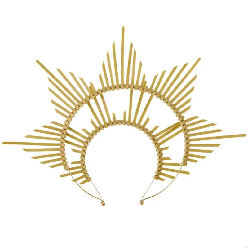 

N5KB Headpiece Spiked Crown Headpiece Mary HaloCrown Headband