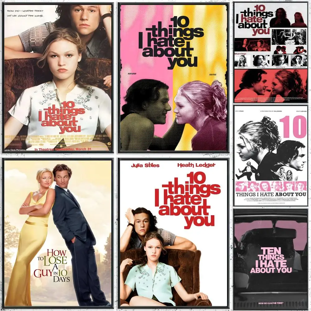 Movie 10 Things I Hate About You Poster Self-Adhesive Waterproof Wall Stickers, Coffee Bar Home Wall Decor