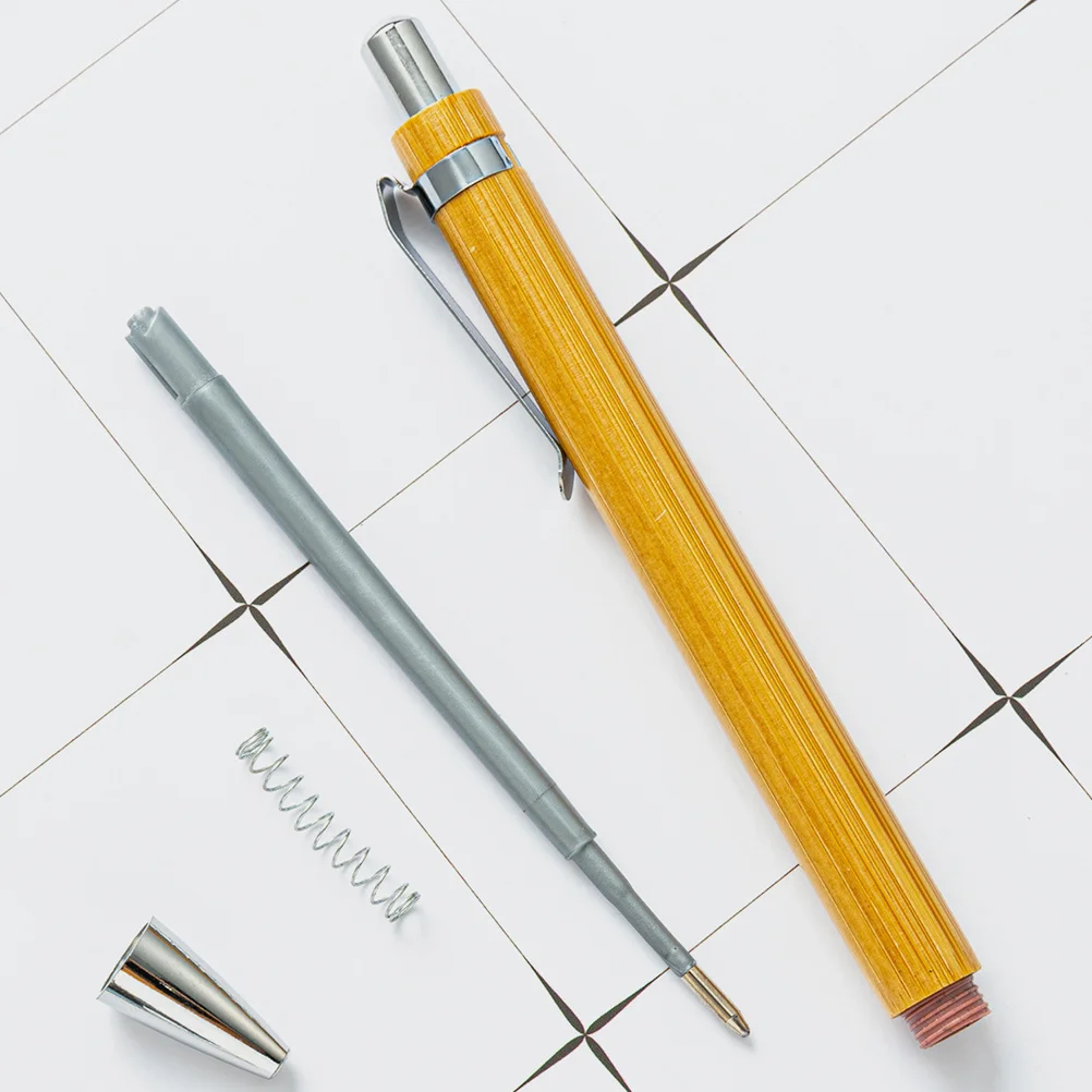 5 قطعة أقلام حبر جاف الخيزران الصحافة نوع مريح السلس أقلام الكتابة الاستخدام اليومي الأعمال القرطاسية الصحافة قلم حبر جاف