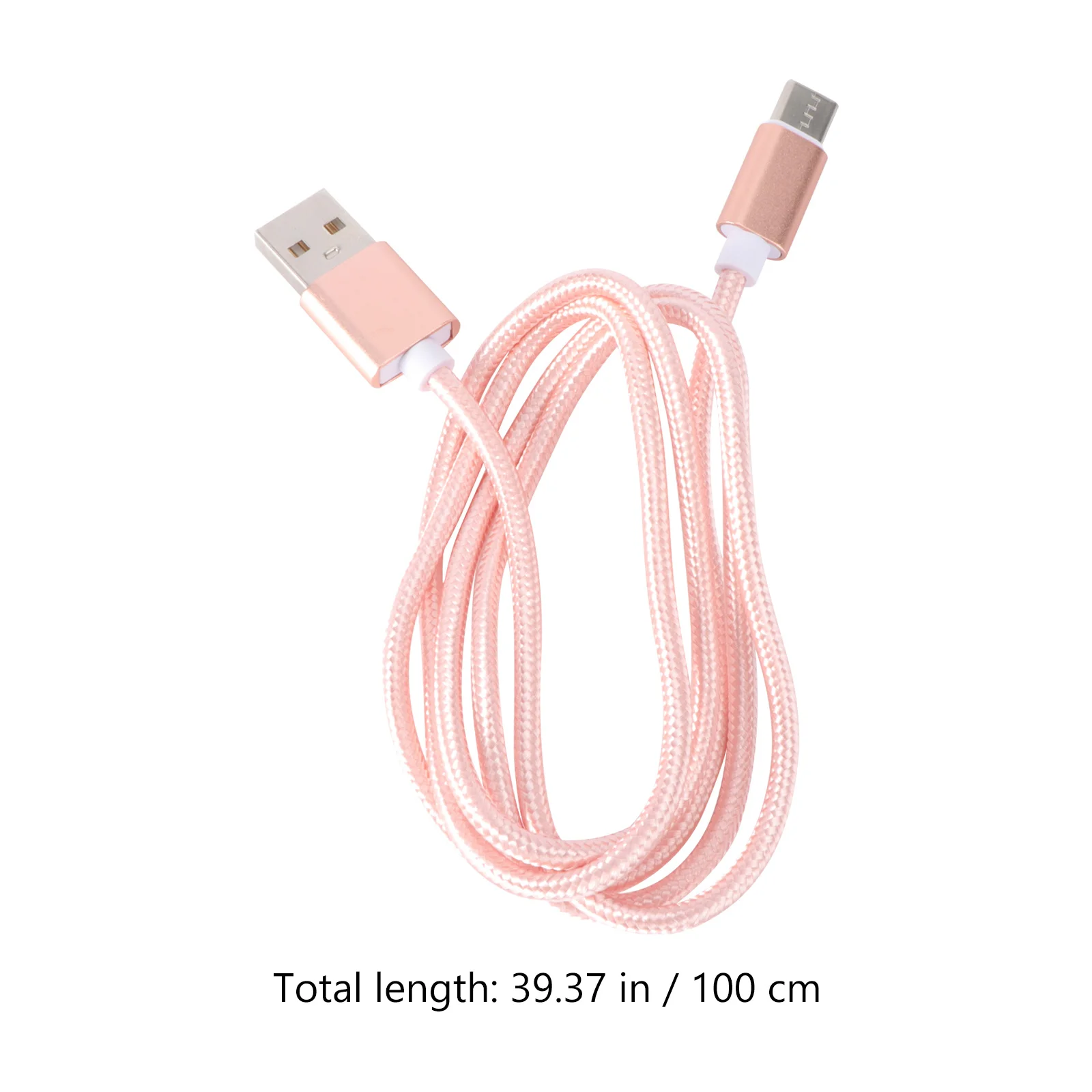 1M Nylon Braided Magnetic USB Cable Fast Charging Data Sync LED Indicator for Smartphones Tablets Rose in 1 Universal