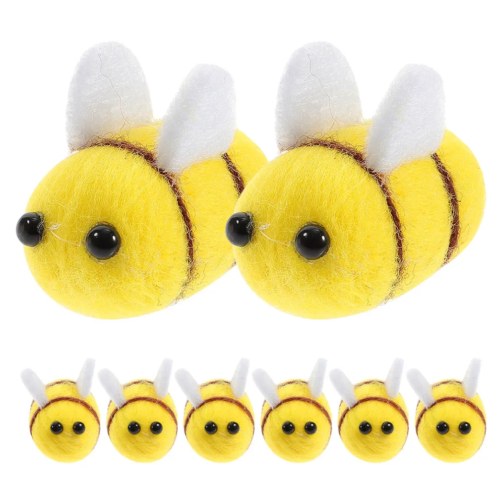 

8 шт. миниатюрных украшений из войлока в виде пчел для рукоделия, аксессуаров для волос, одежды, шляп, декора для вечеринок, стен, детских комнат