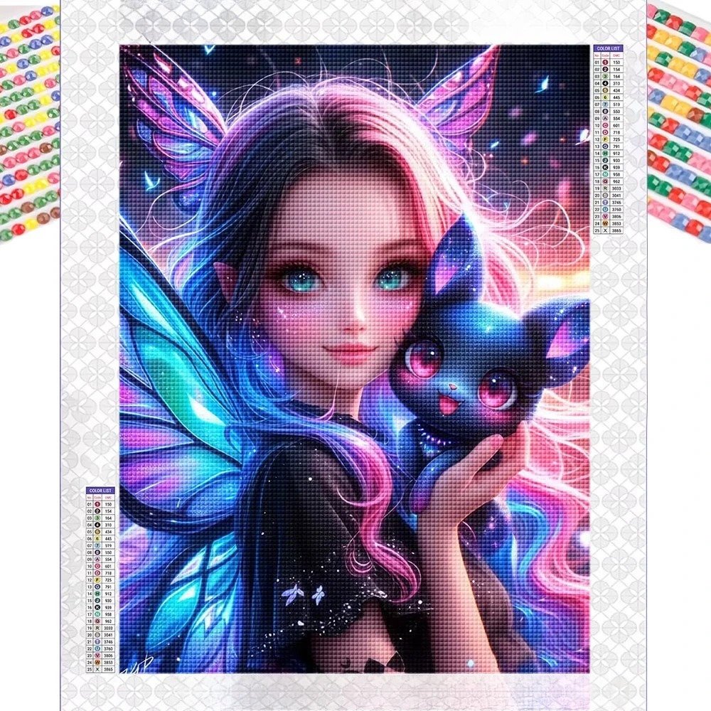 DIY Diamantmalerei Neue Fantasie-Feenmädchen Diamant-Mosaik Porträtbild Stickerei Heimdekoration Kreuzstich Wandkunst