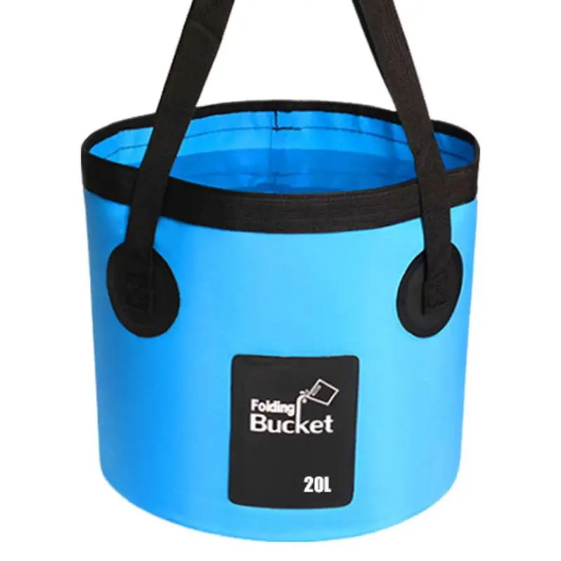 Foldable Fish Bucket 20L Outdoor Convenient Fishing Box Travel Car Wash Water Container For Camping RV Camping Hiking Boating