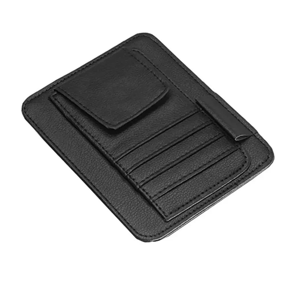 Multifunctional Usage Car Sun Visor Glasses Clip Card Organizer Glasses IC Cards PU Leather Space Saving Storage Storage Bag