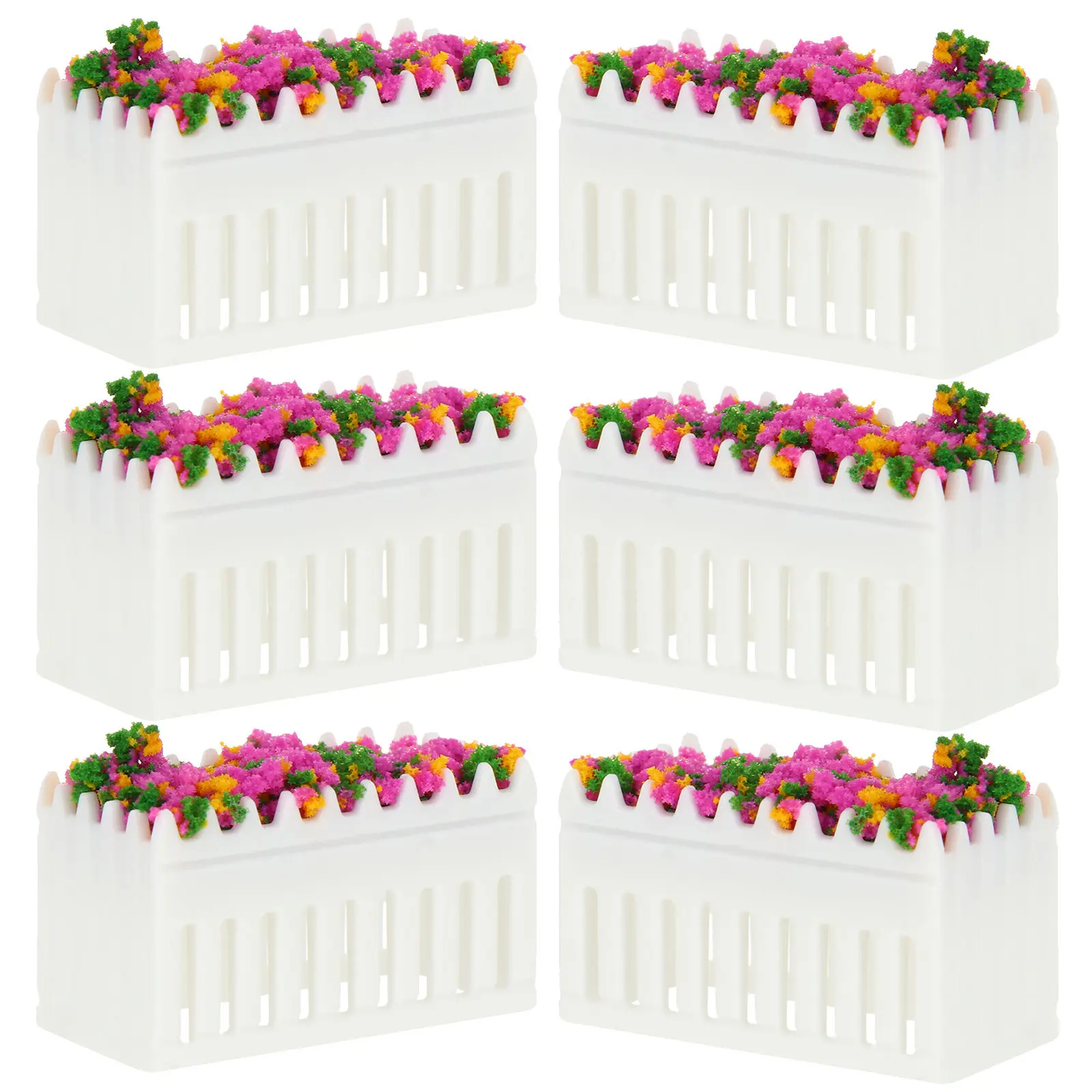 

6Pcs Colorful Realistic Resin Dollhouse Flower Beds Miniature Succulent Plants Decor for Dollhouse Living Room Plant Room Fairy