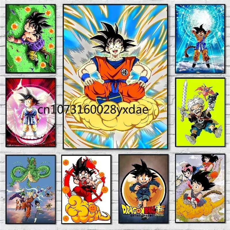 

Classic Anime Dragon Ball Poster Childhood Goku Art Picture Canvas Painting High Quality Home Wall Bedroom Decoration Painting